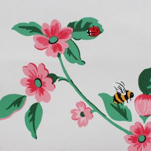 Cath Kidston Greenwich Flowers Wallpaper Cream / Pink 182512
