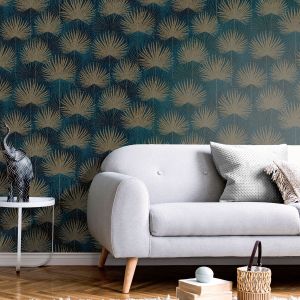 Odyssee Wallpaper Collection Calypso Gold and Teal Muriva L93301