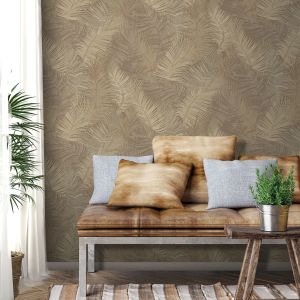 Odyssee Wallpaper Collection Areca Leaf Brown Muriva L93407 