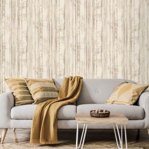 Eden Wallpaper Collection Distressed Stripe Cream Muriva M29607