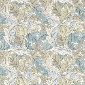 Slate Blue / Dove Acanthus Wallpaper By William Morris 