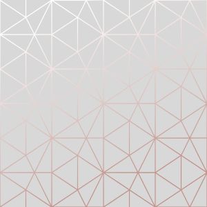 Metro Prism Geometric Triangle Wallpaper - Grey and Rose Gold - WOW009