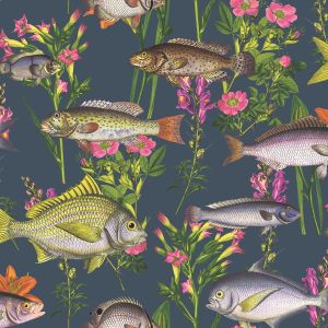 Lagoon Fish Wallpaper Midnight Blue World of Wallpaper 50150