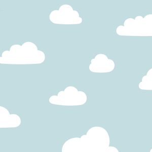 Clouds Wallpaper Soft Teal / White World of Wallpaper A618 CAO 6