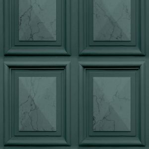 Marble Wood Panel Effect Wallpaper Dark Teal Green World of Wallpaper AG500-39