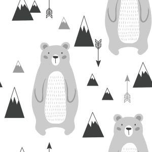 Scandi Bears Wallpaper Grey World of Wallpaper AF0001
