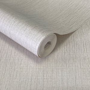 Plain Texture Heavyweight Vinyl Wallpaper in Natural and Silver 