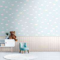 Clouds Wall Panel Vinyl Wallpaper Blue / White AS Creation 39816-1