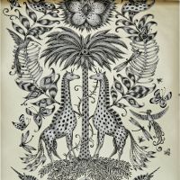 Emma J Shipley Animalia Kruger Wallpaper Monochrome W0102/05 By Clarke & Clarke