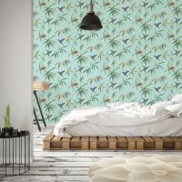 Global Fusion Humming Birds Wallpaper Turquoise G56411