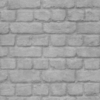 Rasch Silver Brick Effect Wallpaper (226751)