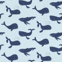 Bambino XVIII Whales Wallpaper Blue Rasch 531510