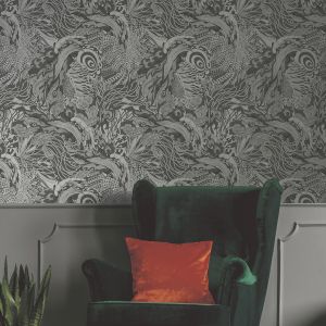 Ted Baker Fantasia Collection Eastern Tide Meteor Wallpaper Grey 12611