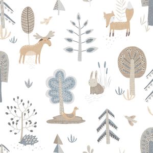 Little Explorers 2 Wallpaper Country Animals Blue Galerie 14803