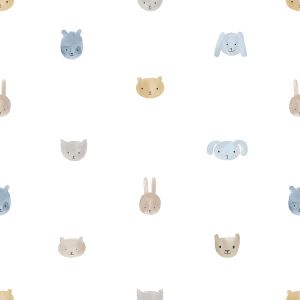Little Explorers 2 Wallpaper Happy Heads Blue Galerie 14813