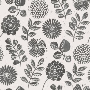 Inge Floral Vinyl Wallpaper Black Fine Decor FD26534