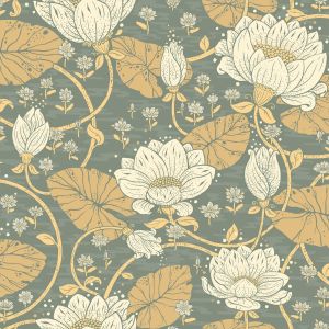 Hjarterum Eva Arts and Crafts Inspired Wallpaper Green Galerie 83120