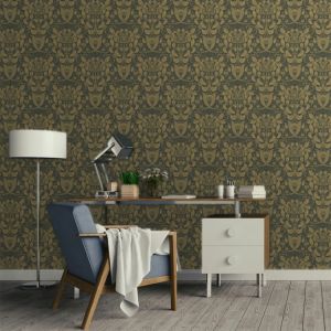 Arts and Crafts Wallpaper Dark Green Galerie 83125 Hjarterum Berit