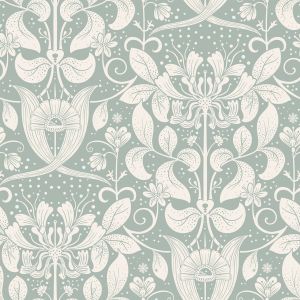 Arts and Crafts Inspired Wallpaper Blue Galerie 83129 Hjarterum Berit 