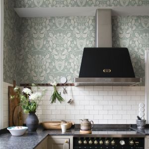 Blue Arts and Crafts Inspired Wallpaper Blue Galerie 83129 Hjarterum Berit