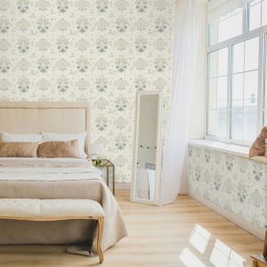 Hjarterum Edla Arts and Crafts Inspired Wallpaper White Galerie 83131