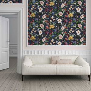 Floral Wallpaper for Panelling Navy AS Creation AS373364