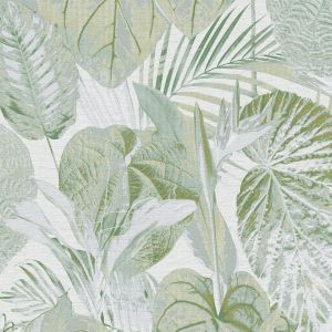 Famous Garden Tropical Leaves Vinyl Wallpaper Green/Gold AS Creation 39355-4