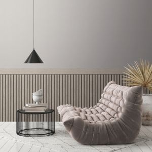Wood Slats Dado Panel Wallpaper Grey/Black AS Creation 397442