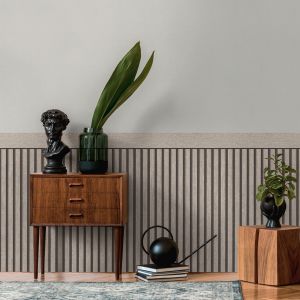 Wainscoting Panel Wallpaper Grey/Black AS Creation 397442

