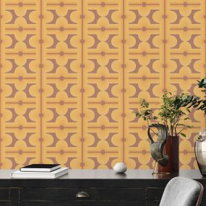 39533-4 Retro Geometric Diamond Motif Wallpaper Brown AS Creation