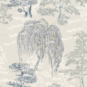 Oriental Garden Wallpaper Soft Blue Arthouse 