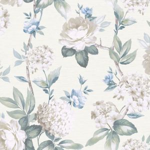 Keeka Floral Wallpaper Blue/Cream Arthouse