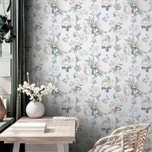 Arthouse Keeka Floral Wallpaper Blue/Cream 