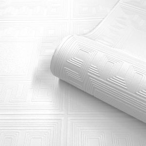 Greek Key Paintable Textured Vinyl Wallpaper Belgravia 5835