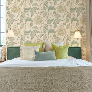Maya Trail Vinyl Wallpaper Sage/Cream Belgravia Decor 1722
