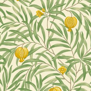 Pomegranate Wallpaper Green / Yellow World of Wallpaper 9612 SAMPLE