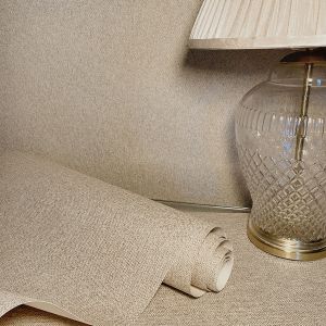 Plain Textured Vinyl Wallpaper Beige Belgravia 4413