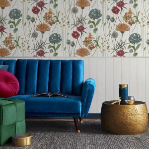 Panelled Floral Wallpaper