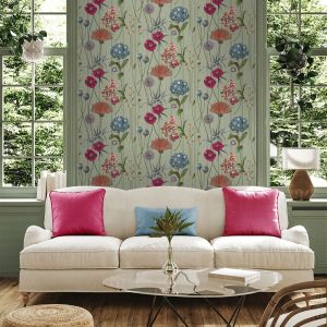 Floral Wooden Panelled Wallpaper