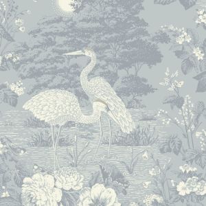 Izumi Crane Wallpaper Blue Belgravia 742