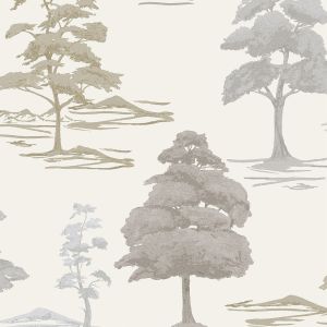 Carlotta Tree Textured Metallic Vinyl Wallpaper Natural Belgravia 9035