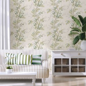 Belgravia Floral Wallpaper Cream / Green 750