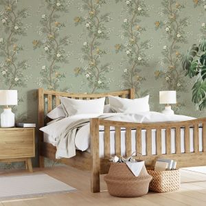 Bridget Floral Wallpaper Sage Green 752