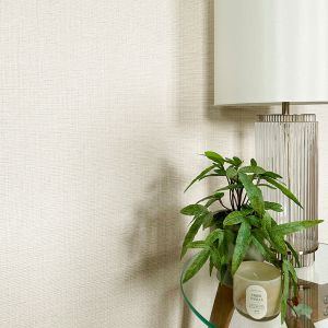 Grasscloth Vinyl Wallpaper Cream Belgravia 2345