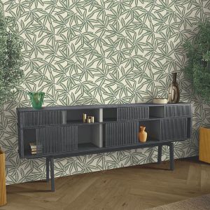 Belgravia Grasscloth Heavyweight Vinyl Textured Leaf Wallpaper Sage 2350