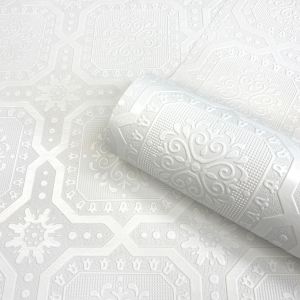 Paintable Textured Wallpaper White Belgravia 5842