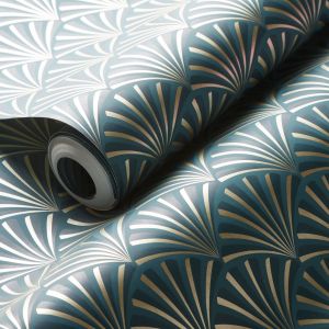 Lusso  Wallpaper Teal Clarke and Clarke W0164/04 Chrysler