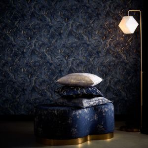 Lusso Lavico Wallpaper Midnight Clarke and Clarke W0168/03