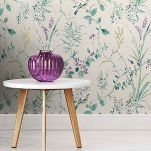 Mariko Bird Floral Wallpaper Natural Crown M1554