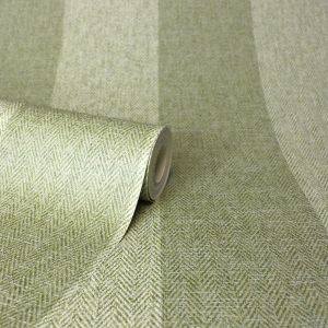 Harris Tweed Stripe Wallpaper Green Crown M1866 